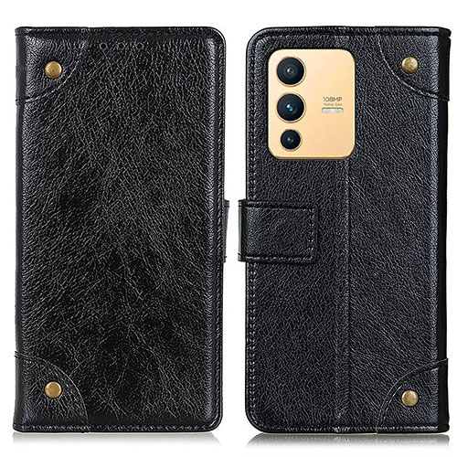 Leather Case Stands Flip Cover Holder K06Z for Vivo V23 5G Black