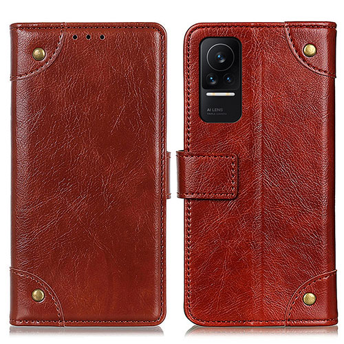 Leather Case Stands Flip Cover Holder K06Z for Xiaomi Civi 1S 5G Brown