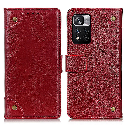 Leather Case Stands Flip Cover Holder K06Z for Xiaomi Mi 11i 5G (2022) Red