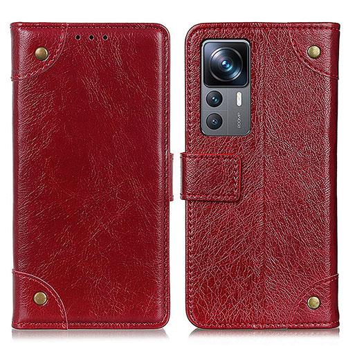 Leather Case Stands Flip Cover Holder K06Z for Xiaomi Mi 12T 5G Red