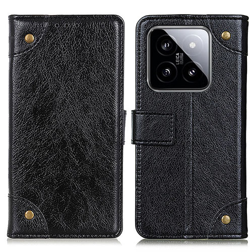 Leather Case Stands Flip Cover Holder K06Z for Xiaomi Mi 14 5G Black