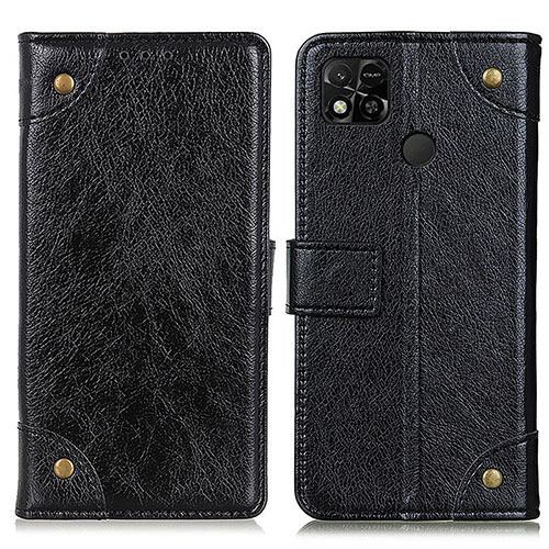 Leather Case Stands Flip Cover Holder K06Z for Xiaomi POCO C3 Black