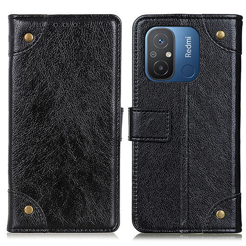 Leather Case Stands Flip Cover Holder K06Z for Xiaomi Poco C55 Black