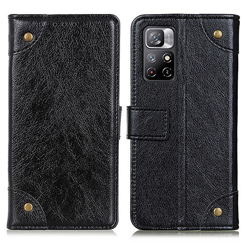 Leather Case Stands Flip Cover Holder K06Z for Xiaomi Poco M4 Pro 5G Black