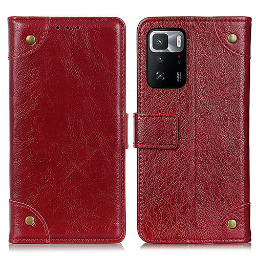 Leather Case Stands Flip Cover Holder K06Z for Xiaomi Poco X3 GT 5G Red