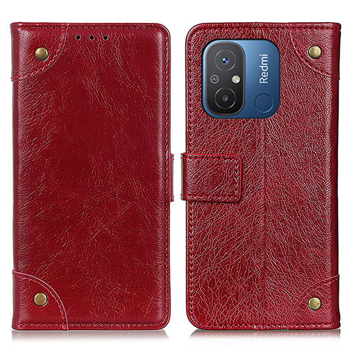 Leather Case Stands Flip Cover Holder K06Z for Xiaomi Redmi 11A 4G Red