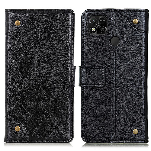 Leather Case Stands Flip Cover Holder K06Z for Xiaomi Redmi 9C Black