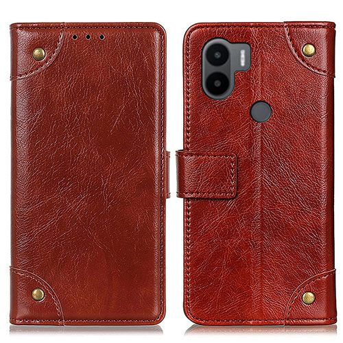 Leather Case Stands Flip Cover Holder K06Z for Xiaomi Redmi A1 Plus Light Brown