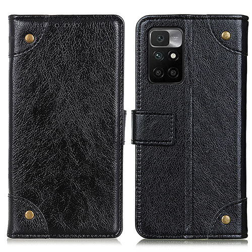 Leather Case Stands Flip Cover Holder K06Z for Xiaomi Redmi Note 11 4G (2021) Black