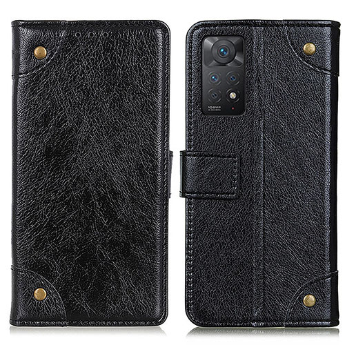 Leather Case Stands Flip Cover Holder K06Z for Xiaomi Redmi Note 11 Pro 4G Black