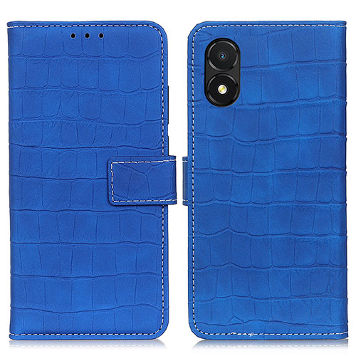 Leather Case Stands Flip Cover Holder K07Z for Huawei Honor X5 Blue