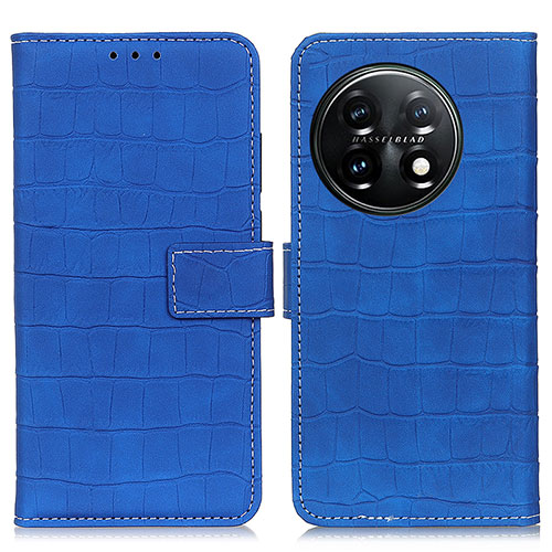 Leather Case Stands Flip Cover Holder K07Z for OnePlus 11 5G Blue