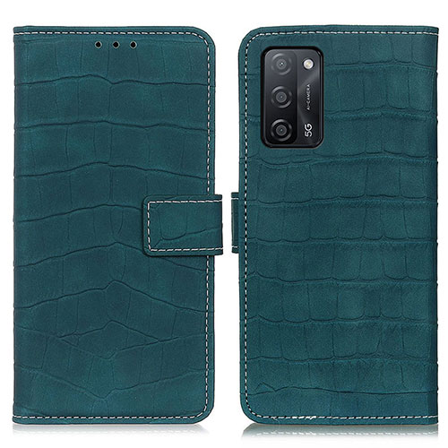 Leather Case Stands Flip Cover Holder K07Z for Oppo A55 5G Green