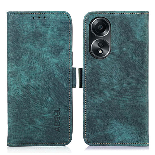 Leather Case Stands Flip Cover Holder K07Z for Oppo A78 5G Green