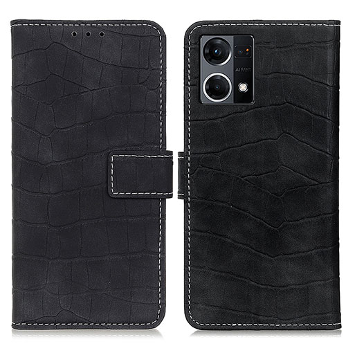 Leather Case Stands Flip Cover Holder K07Z for Oppo F21s Pro 4G Black