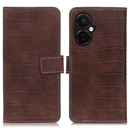 Leather Case Stands Flip Cover Holder K07Z for Oppo K11x 5G Brown