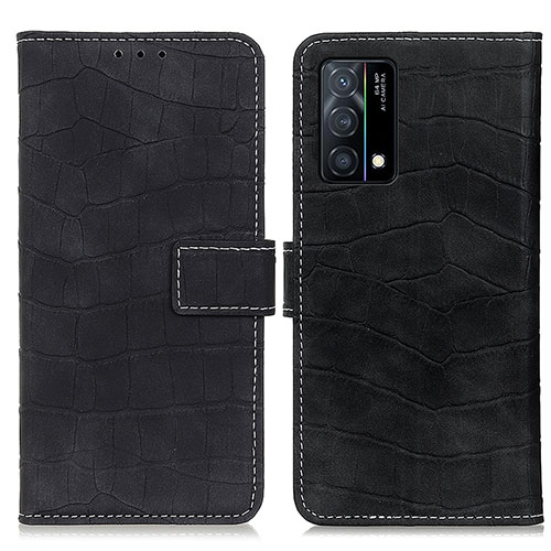 Leather Case Stands Flip Cover Holder K07Z for Oppo K9 5G Black