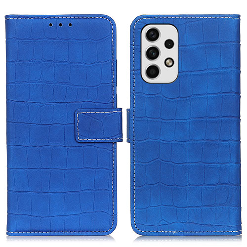 Leather Case Stands Flip Cover Holder K07Z for Samsung Galaxy A23 5G Blue