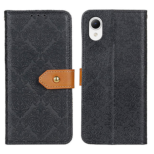 Leather Case Stands Flip Cover Holder K07Z for Samsung Galaxy A23 5G SC-56C Black