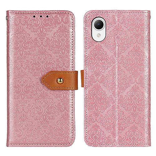 Leather Case Stands Flip Cover Holder K07Z for Samsung Galaxy A23e 5G Pink