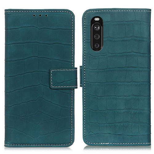 Leather Case Stands Flip Cover Holder K07Z for Sony Xperia 10 III Lite Green