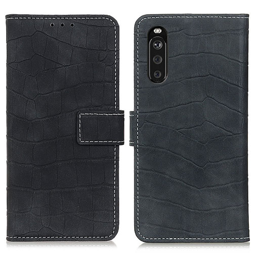 Leather Case Stands Flip Cover Holder K07Z for Sony Xperia 10 III SOG04 Black