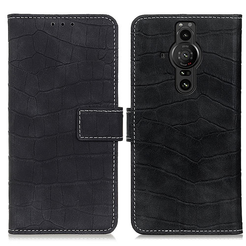Leather Case Stands Flip Cover Holder K07Z for Sony Xperia PRO-I Black