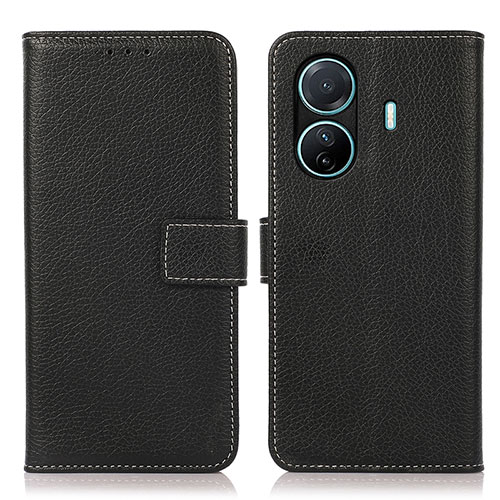 Leather Case Stands Flip Cover Holder K07Z for Vivo T1 5G Black