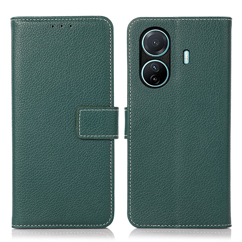 Leather Case Stands Flip Cover Holder K07Z for Vivo T1 5G Green