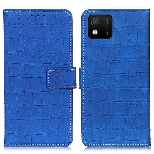 Leather Case Stands Flip Cover Holder K07Z for Wiko Y52 Blue