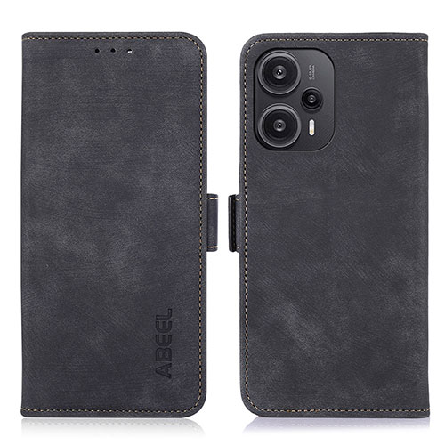 Leather Case Stands Flip Cover Holder K07Z for Xiaomi Poco F5 5G Black