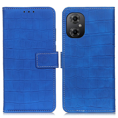 Leather Case Stands Flip Cover Holder K07Z for Xiaomi Poco M4 5G Blue