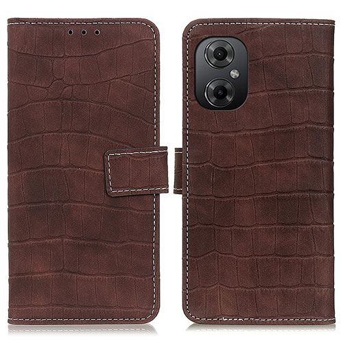 Leather Case Stands Flip Cover Holder K07Z for Xiaomi Poco M4 5G Brown