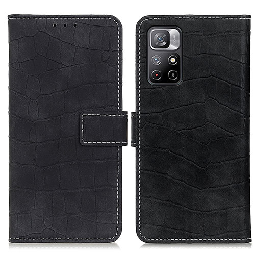 Leather Case Stands Flip Cover Holder K07Z for Xiaomi Poco M4 Pro 5G Black