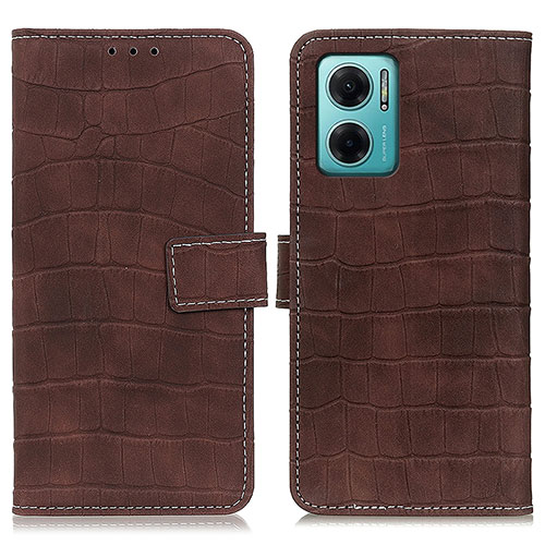 Leather Case Stands Flip Cover Holder K07Z for Xiaomi Redmi 11 Prime 5G Brown