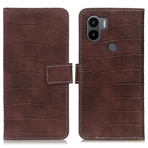 Leather Case Stands Flip Cover Holder K07Z for Xiaomi Redmi A1 Plus Brown