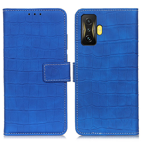 Leather Case Stands Flip Cover Holder K07Z for Xiaomi Redmi K50 Gaming AMG F1 5G Blue