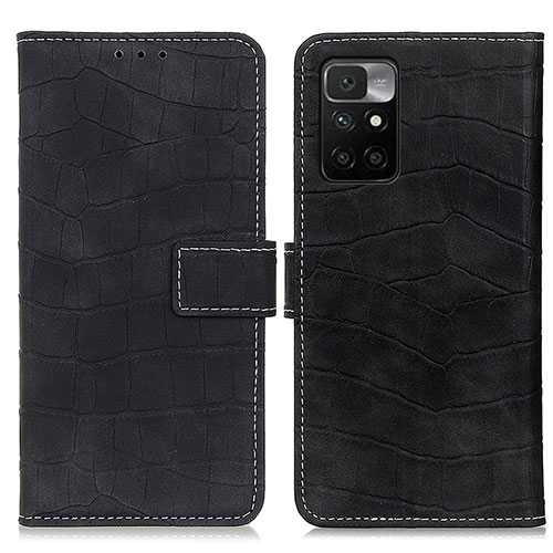 Leather Case Stands Flip Cover Holder K07Z for Xiaomi Redmi Note 11 4G (2021) Black