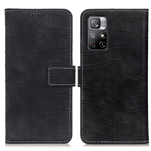 Leather Case Stands Flip Cover Holder K07Z for Xiaomi Redmi Note 11 5G Black