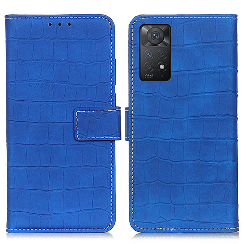 Leather Case Stands Flip Cover Holder K07Z for Xiaomi Redmi Note 11 Pro 5G Blue