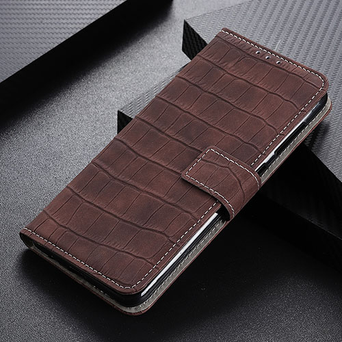 Leather Case Stands Flip Cover Holder K07Z for Xiaomi Redmi Note 9T 5G Brown