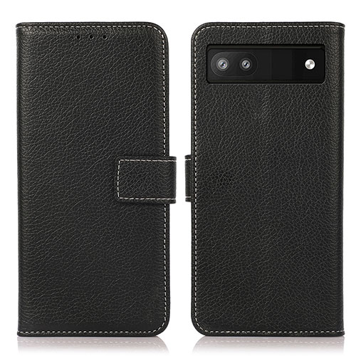 Leather Case Stands Flip Cover Holder K08Z for Google Pixel 7a 5G Black