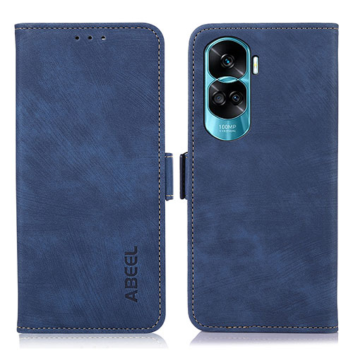 Leather Case Stands Flip Cover Holder K08Z for Huawei Honor 90 Lite 5G Blue