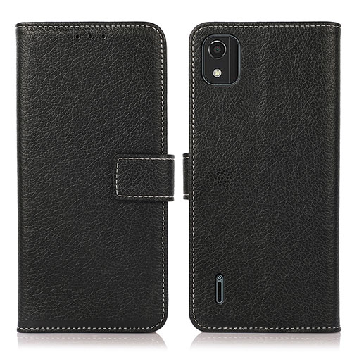 Leather Case Stands Flip Cover Holder K08Z for Nokia C2 2nd Edition Black