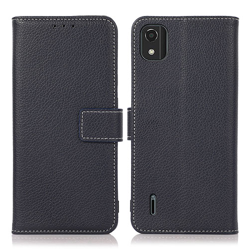 Leather Case Stands Flip Cover Holder K08Z for Nokia C2 2nd Edition Blue