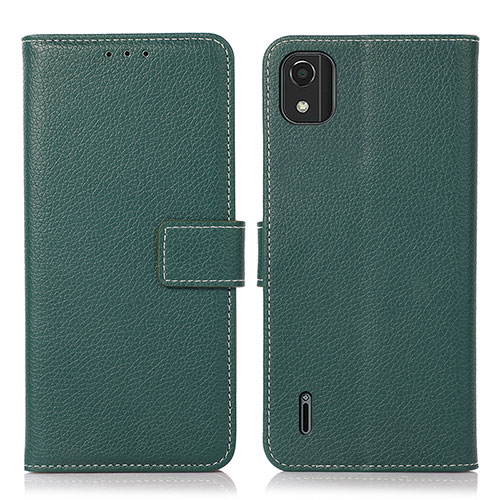 Leather Case Stands Flip Cover Holder K08Z for Nokia C2 2nd Edition Green