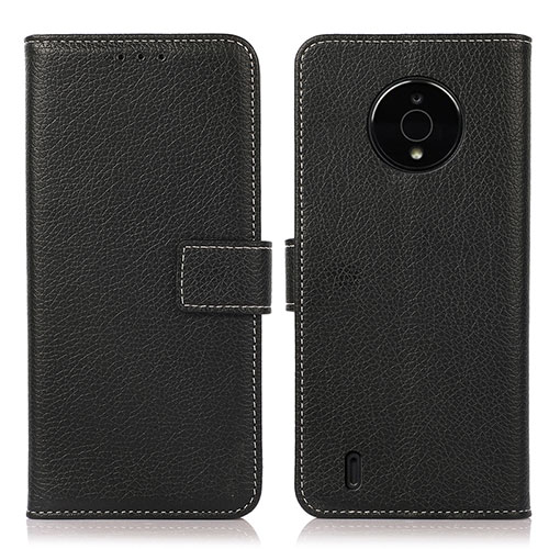 Leather Case Stands Flip Cover Holder K08Z for Nokia C200 Black