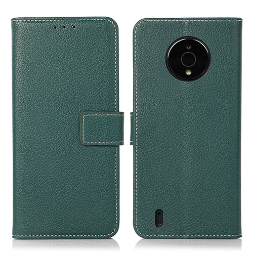 Leather Case Stands Flip Cover Holder K08Z for Nokia C200 Green