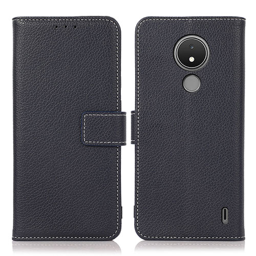 Leather Case Stands Flip Cover Holder K08Z for Nokia C21 Navy Blue