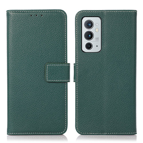 Leather Case Stands Flip Cover Holder K08Z for OnePlus 9RT 5G Green